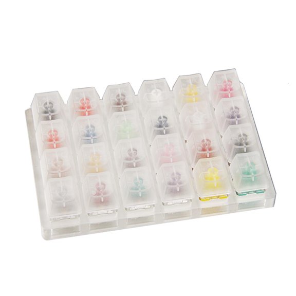 Cherry MX Switch Tester Shaft Cover Transparent Keycap Base Mechanical Keyboards 24-Key Switch Testing Tool acrylic base