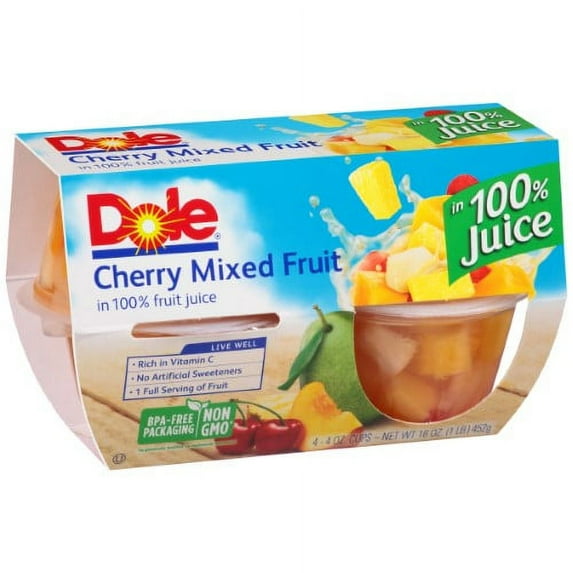 Dole Cherry Mixed Fruit in 100% Fruit Juice (Pack of 24)