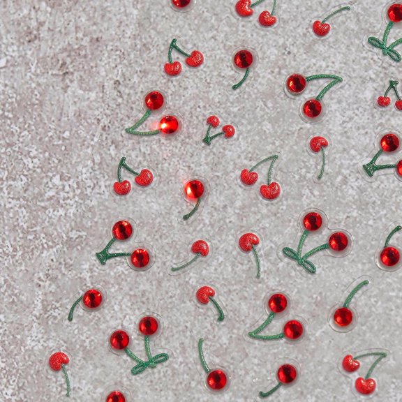 Cherry Nail Stickers, Fruit Self-Adhesive Nail Art Decals for DIY Nail Decorations (518)