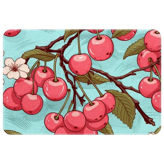 Cherry Non-Slip Polyester Indoor Floor Carpet Rug - Machine Washable Door Rugs