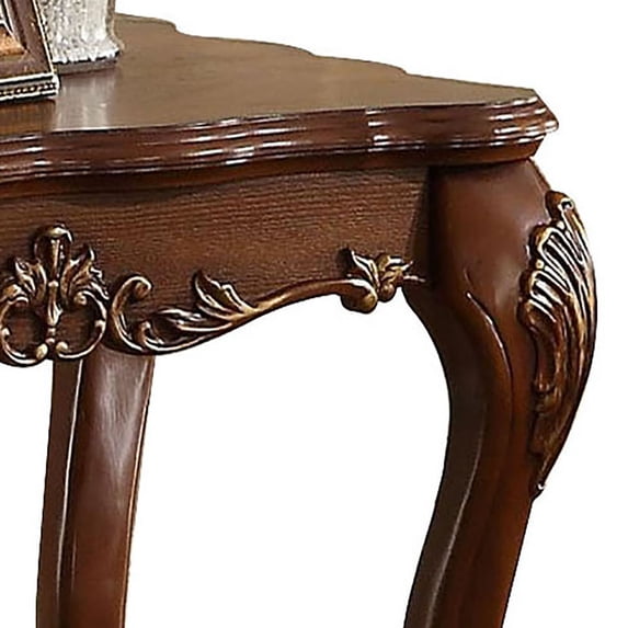 Cherry Oak Square End Table,Brown Wood+Plastic Furniture Primary Living Space Tables