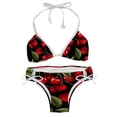 thumbnail image 1 of Cherry One-Piece Swimsuit Bikini Set, Detachable Sponge, Adjustable Strap, Two-Pack, Beach Vacation Wear, 1 of 6