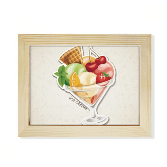 Cherry Orange Strawberry Fruit Sweet Ice Desktop Photo Frame Picture Art Decoration Painting 6x8 inch