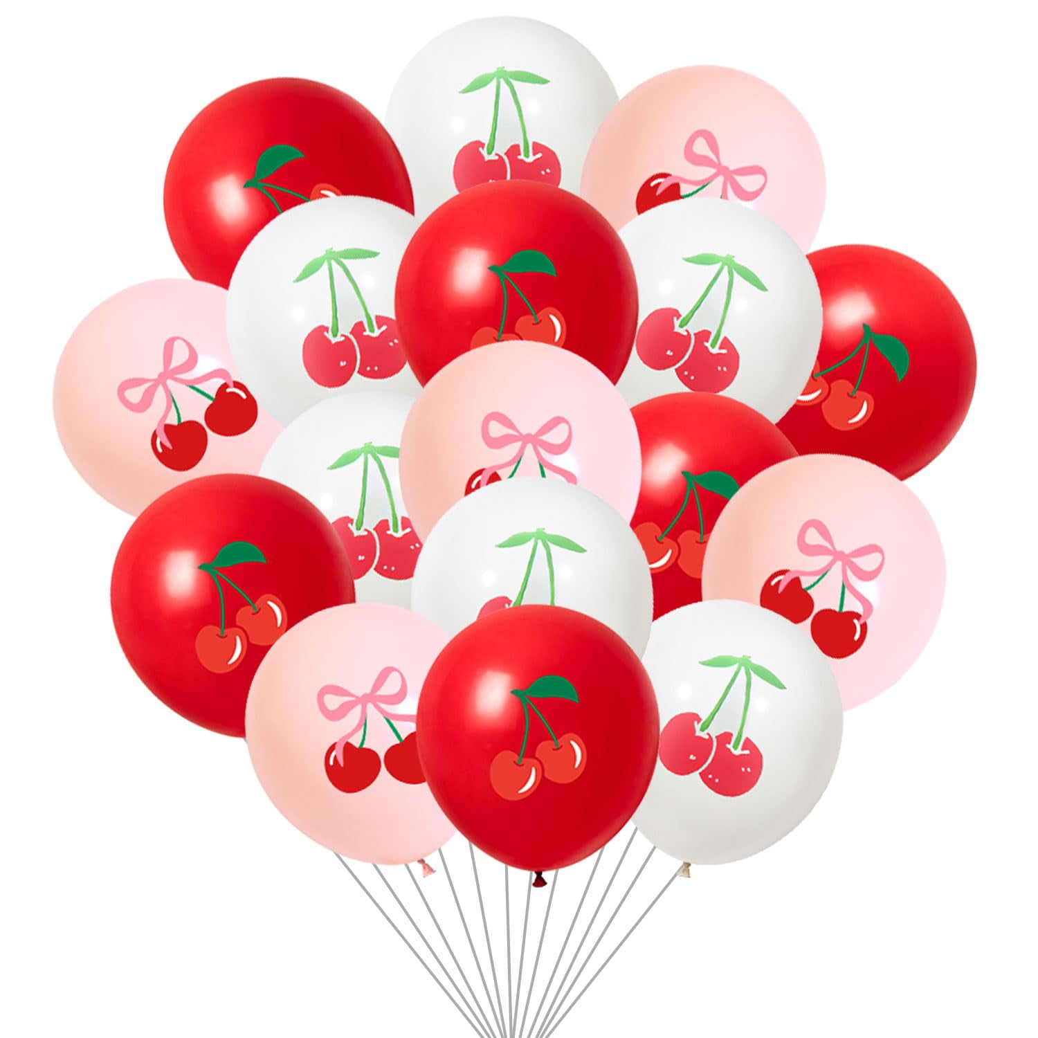 Cherry Party Decorations,EGSC White Red Pink Cherry Balloons She's ...