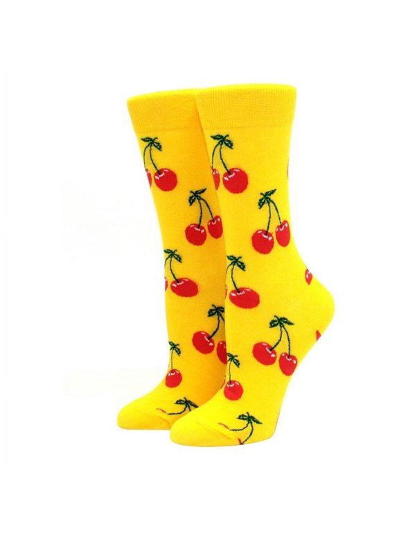 Cherry Pattern Patterned Sock from the Sock Panda (Adult Medium - Women's Shoe Sizes 5-10)