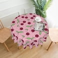 thumbnail image 1 of Cherry Pattern Tablecloth Round Table Cover Washable Polyester Table Cloth for Kitchen Party Picnic Dining Decor 60 Inch, 1 of 6