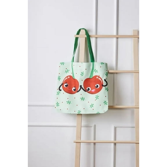 Wear Sierra Cherry Patterned Beach Bag, Polyester, Machine Washable, Tumble Dry Low, 17"x17"