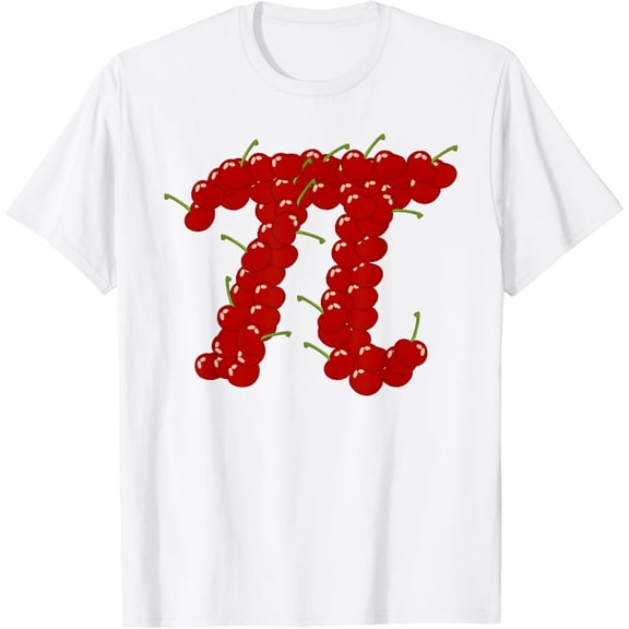 Cherry Pi funny Pi Day Cherry Pie pun Cherry Pi T-Shirt100% pure cotton white short-sleeved T-shirts for men and women