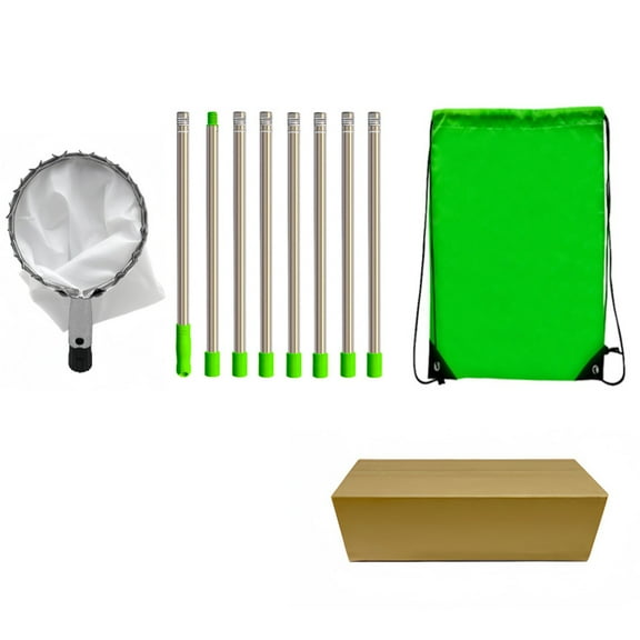 Cherry Picker, Fruit Picker 10.5 Ft Fruit Picker Pole with Basket Telescoping Stainless Steel Adjustable Fruit Picker Pole with Metal Teeth Basket Suit for Lemon Pear Mango, Fruit Picker Pole