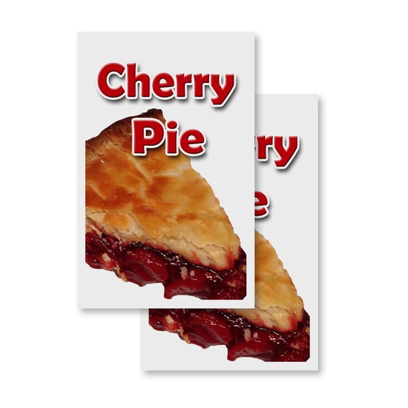 Cherry Pie (2-PACK) 24" x 36" Vinyl Decals | Sign Insert Peel & Stick Decals Stickers Window Signs