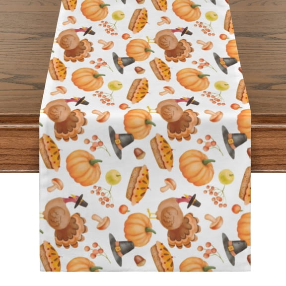 Cherry Pie | Thanksgiving Table Runner 48" x 13"  100% Polyester, Rustic Fall Harvest Dining Decor, Machine Washable Holiday Table Decoration