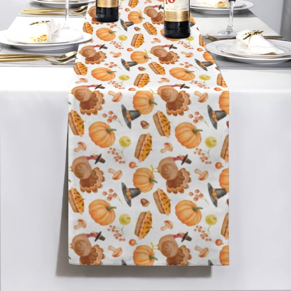 Cherry Pie | Thanksgiving Table Runner 72" x 13"  100% Polyester, Rustic Fall Harvest Dining Decor, Machine Washable Holiday Table Decoration