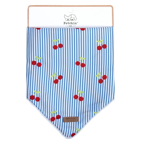 Cherry Pin-Striped Printed Bandana