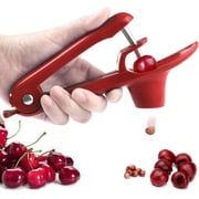 TYPPKMM Stainless Steel Cherry Pitter Tool with Lock Design, Safe & Quick Corer for Making Pie, Remove Seed Efficiently Red