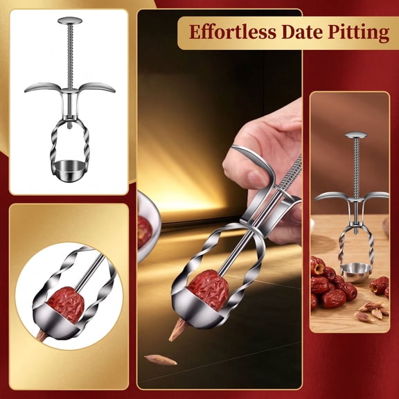 Cherry Pitter, Cherry Seed Remover, Fruit Pit Remover, Olive Pitter Handheld Stoner, 6X3 Inch, Dishwasher Safe, Labor Saving, No Splatter Jujube Corer, Multi-Functional Kitchen