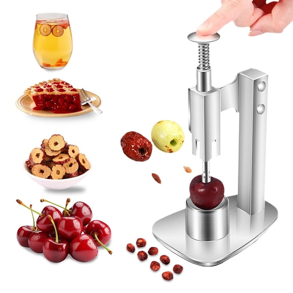 Cherry Pitter, Stainless Steel Cherry Pit Remover, Portable Cherry Seed Remover, Easy-to-Use Cherry Stoner for Quickly Making Cherry jam, Cherry Pie and Syrup.