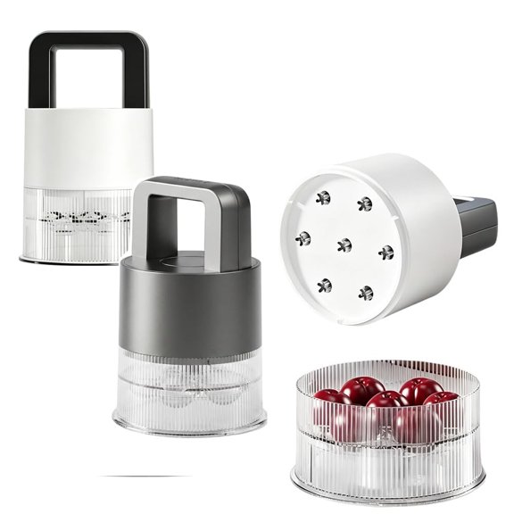 Cherry Pitter Tool Easy Push Seed Remover for Cherries Olives | Food Grade Multi-Fruit Corer with Anti-Splatter Guard, 1.5" Extra Large Slots, Dishwasher Safe Kitchen Gadget