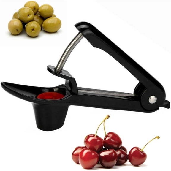 Cherry Pitter Tool Olive Stoner Core Stone Removal Kitchen Gadgets (Black)