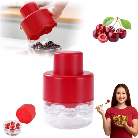 Cherry Pitter Tool Pit Remover, 2026 Upgraded 7-in-1 Portable Cherry Core Remover Stoner Pitter Quick Release, 7 Holes - Multiple Corer Tool for for Kitchen, Cake Shop, Fruit Salad (1PC)
