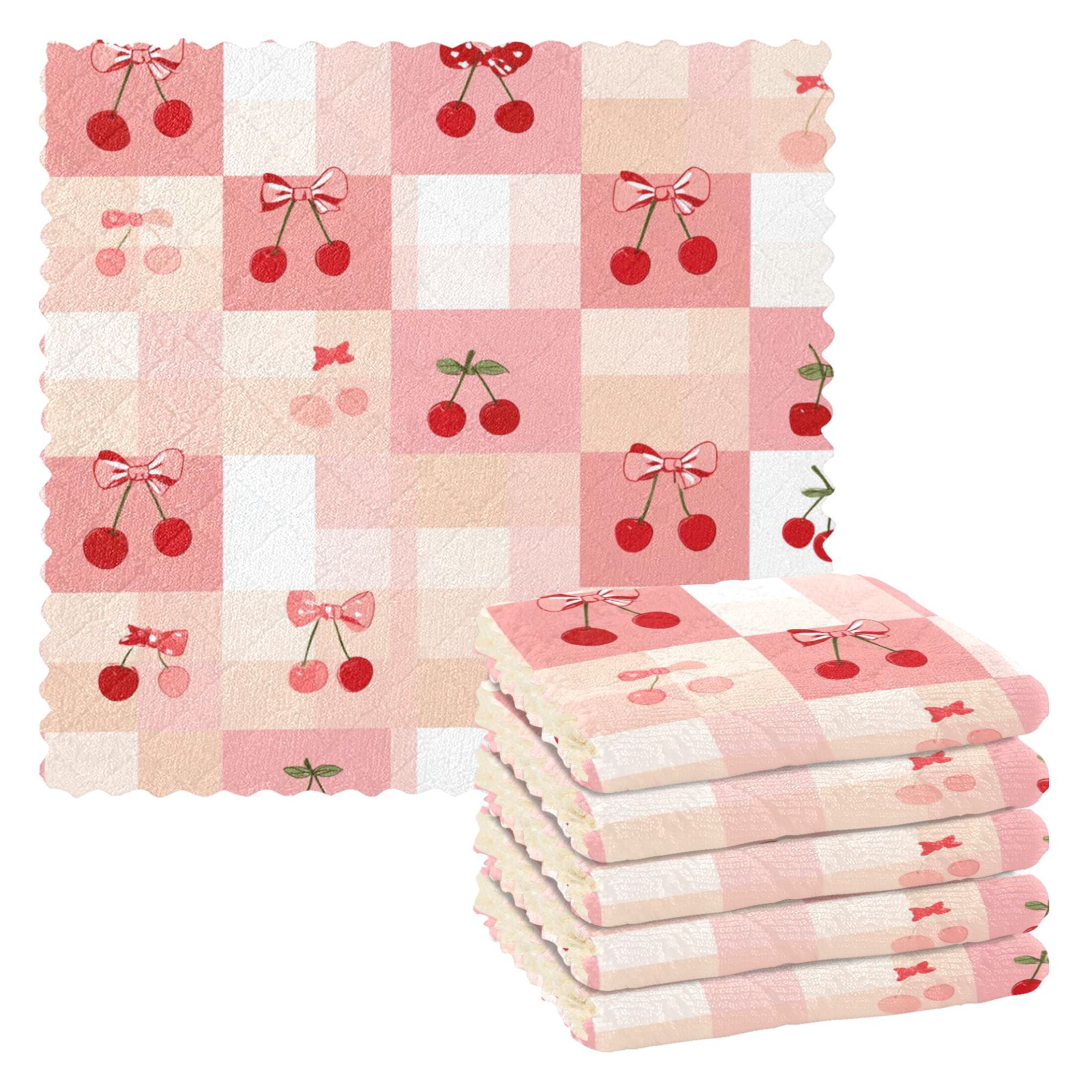 Pink. Shop Rags Cherry Plaid Pink Kitchen Cloth Dish Towels for Drying Washing ...