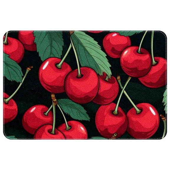 Cherry Polyester Non-Slip Machine Washable Floor Mats & Door Mat Chair Rug