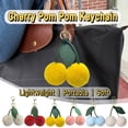 thumbnail image 1 of Cherry Pom Pom Keychain, Soft Faux Rabbit Fur Furry Cherry Pendant, Women Bags Backpack Decor Car Rearview Mirror Hanging Accessories Couple Gifts Top Preaent Choice by HAODEJW, 1 of 6
