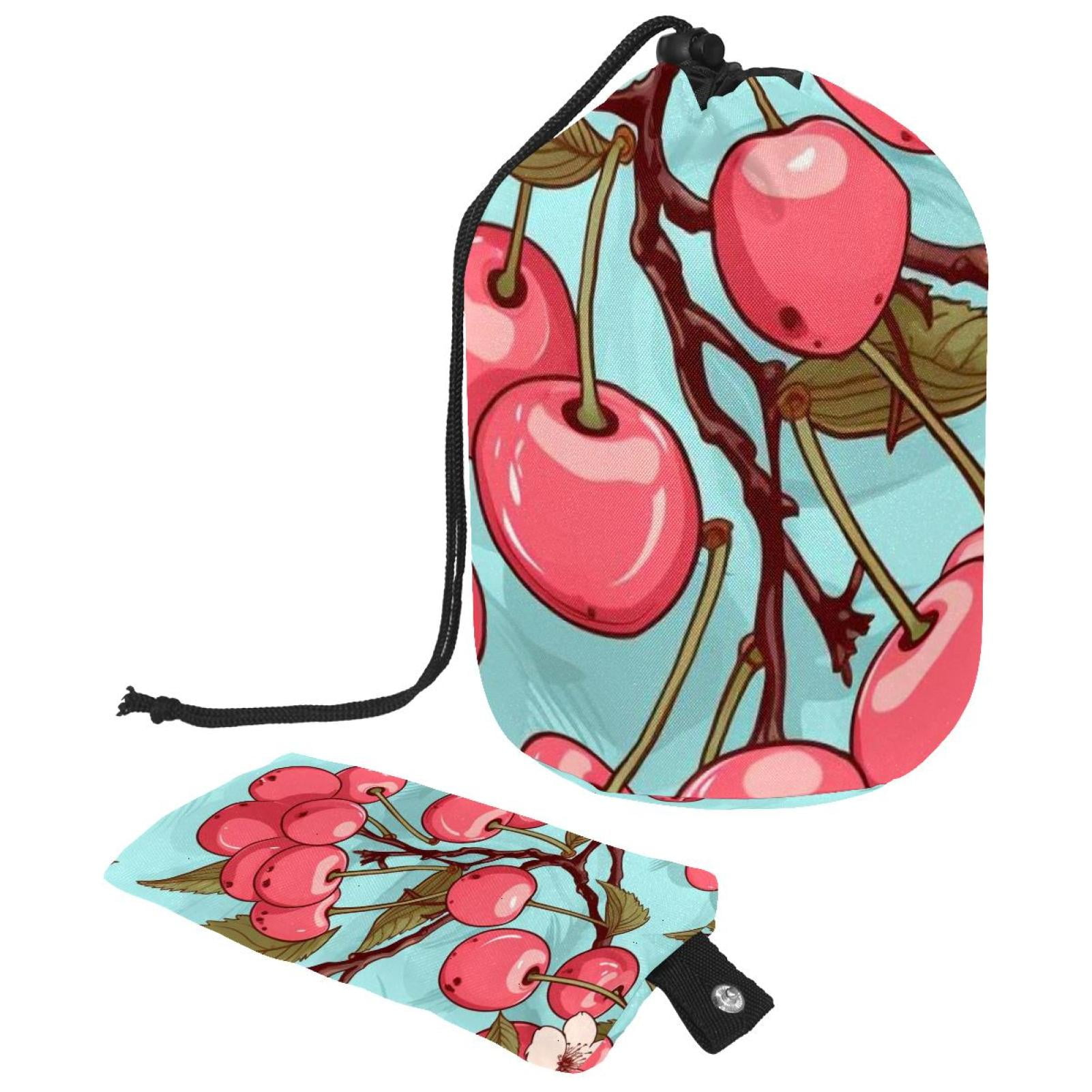 Cherry Portable Drawstring Mesh Shower Bags Laundry Bag Organizer