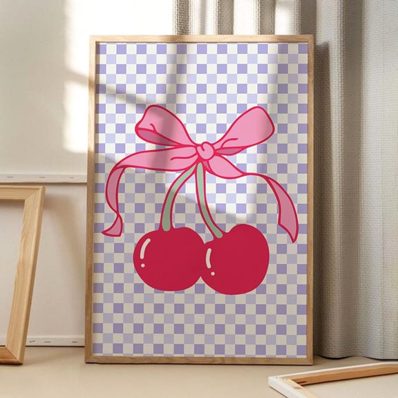 Cherry Poster Bright Decor , Poster Print Only