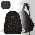 thumbnail image 1 of Cherry Print Backpack,Aesthetic Laptop Travel Daypack for Casual Use,Black,1PC, 1 of 10