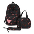 thumbnail image 1 of Cherry Print Backpack Set 3 in 1 Lightweight Multi‑Compartment Casual Daypack with Insulated Lunch Tote & Pouch Storage Backpack with Bow Pendant for Daily Commute Travel Casual Outings, 1 of 2