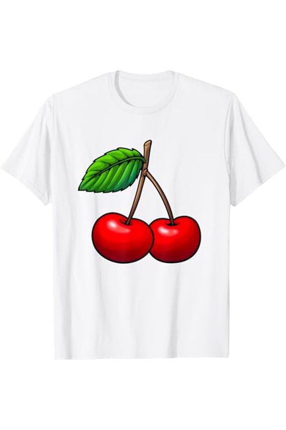 Cherry Print Men Women Fruit Lover Graphic T-Shirt