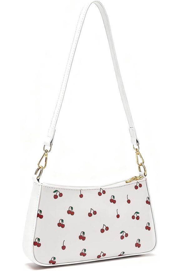 Cherry Print Purse For Women,Small Leather Y2k Handbag Cute Clutch