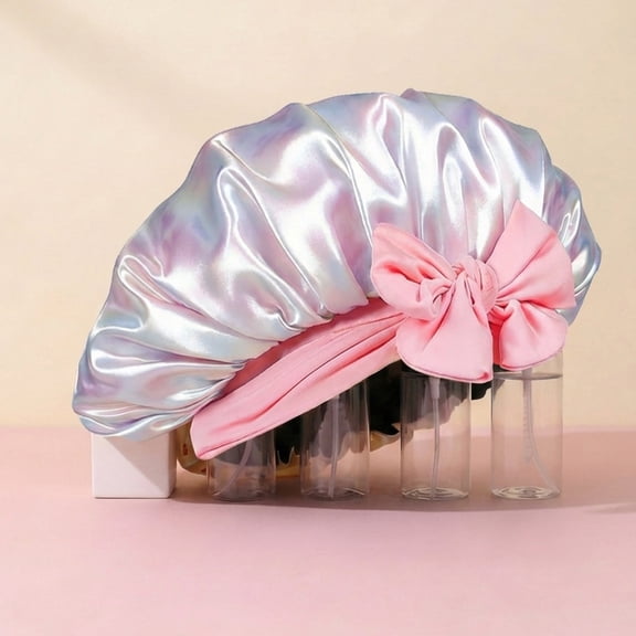 Cherry Print Satin Sleep Bonnet with Long Tie – Premium Hair Protection Cap for Women