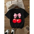 thumbnail image 1 of Cherry Printed T-Shirts, Casual T-Shirts with Short Sleeves And Spring And Summer Fashion Women'S Tops T-Shirts, 1 of 10