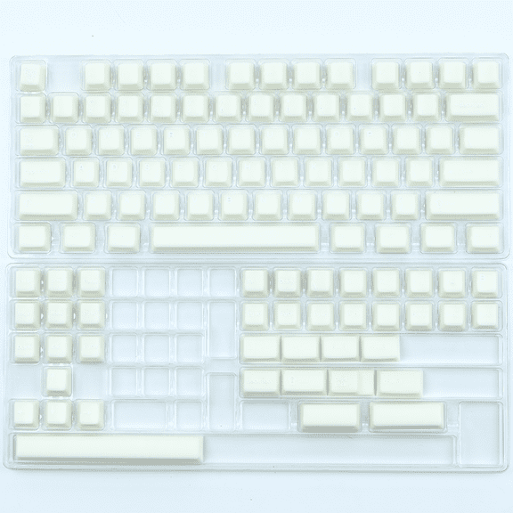 Cherry Profile 114-Key PBT Doubleshot Keycap Set - White Marble Style - Compatible with MX Switches & 61/64/87/104 Layout Mechanical Keyboards