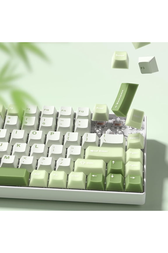 Cherry Profile Custom Jelly Keycaps 60 75 100 Percent, Translucent Jade Key caps Custom 127 Keys for Gateron MX Mechanical Gaming Keyboards