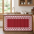 thumbnail image 1 of Cherry Red Square Cabinet Curtains for Kitchen 32"W x 55"L, Graphic Retro Red White Checkered Border Pantry Curtain Skirt Magic Tape Short Curtains Decor Privacy Panel for Utility Closet Bathroom, 1 of 9