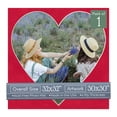 thumbnail image 1 of Cherry Red Suede Picture Frame Mat for 32x32 Frames - Heart Opening for 30x30 Photos - 1 Mat, 1 of 7