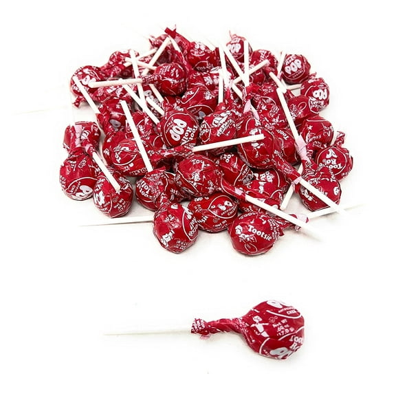 Cherry Red Tootsie Pops Bulk Candy 50-Count Lollipops, 2.25 lbs