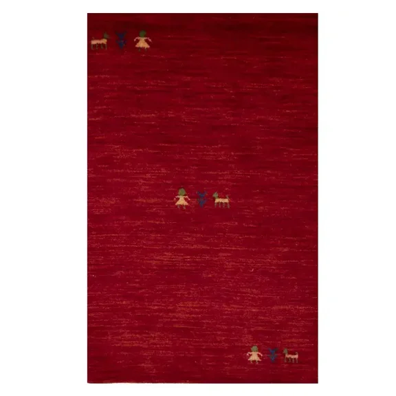 Magic Rugs Cherry-Red Tribal Gabbeh Modern Rug, 2' x 3'