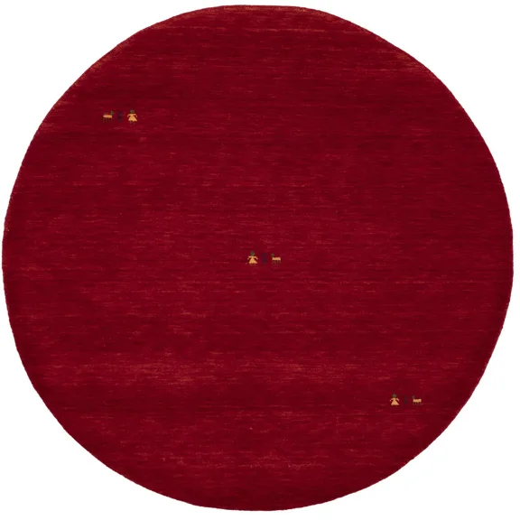 Magic Rugs Cherry-Red Tribal Gabbeh Modern Round Rug, 6' x 6'