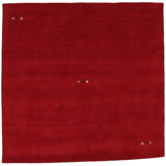 Magic Rugs Cherry-Red Tribal Gabbeh Modern Square Rug, 6' x 6'
