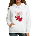 thumbnail image 1 of Cherry Ribbon Print hoodie Graphic Sweatshirt Women Romantic Gift White S 2XL Tops, 1 of 5