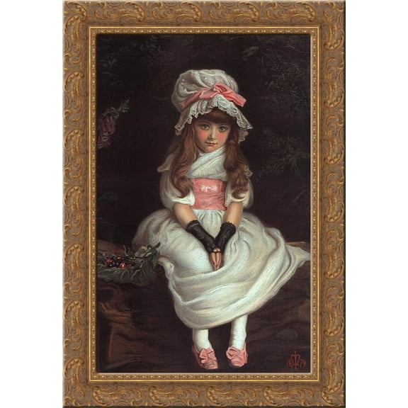 Cherry Ripe 19x24 Gold Ornate Wood Framed Canvas Art by Millais, John Everett