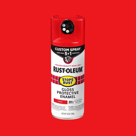 Cherry, Rust-Oleum Stops Rust Custom Sprays 5 in 1 Gloss Spray Paint-376889, 12 oz