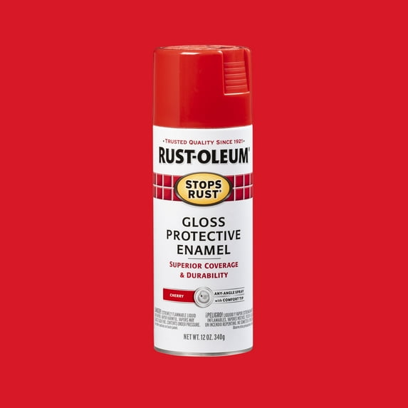 Cherry, Rust-Oleum Stops Rust Protective Enamel Gloss Spray Paint-248568, 12 oz