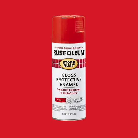 Cherry, Rust-Oleum Stops Rust Gloss Protective Enamel Spray Paint-248568, 12 oz