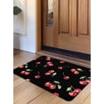 thumbnail image 1 of Cherry Rustic Door Mat&nbsp;Indoor Outdoor Entrance, Non Slip Small Rug for Kitchen Bathroom Entryway Rug, Spring Summer Tropic Fruit Black Washable Doormat Floor Mat for Office Home Decor 16x24 Inch, 1 of 8