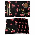 Cherry Rustic Placemats Set of 6, Cotton Linen Fabric Place Mats ...