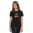 thumbnail image 1 of Cherry Shirt for Girls – Cute, Trendy & Fun Fruit Graphic T-Shirt, Youth Short Sleeve T-Shirt (Black, S), 1 of 1